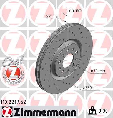 Zimmermann 110.2217.52 - Disque de frein cwaw.fr