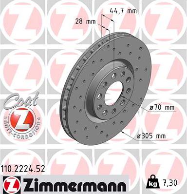 Zimmermann 110.2224.52 - Disque de frein cwaw.fr