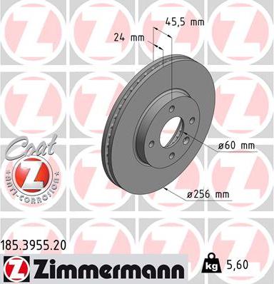 Zimmermann 185.3955.20 - Disque de frein cwaw.fr