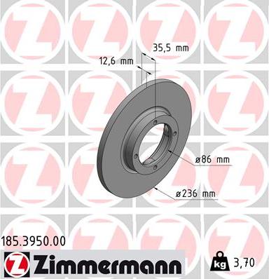 Zimmermann 185.3950.00 - Disque de frein cwaw.fr