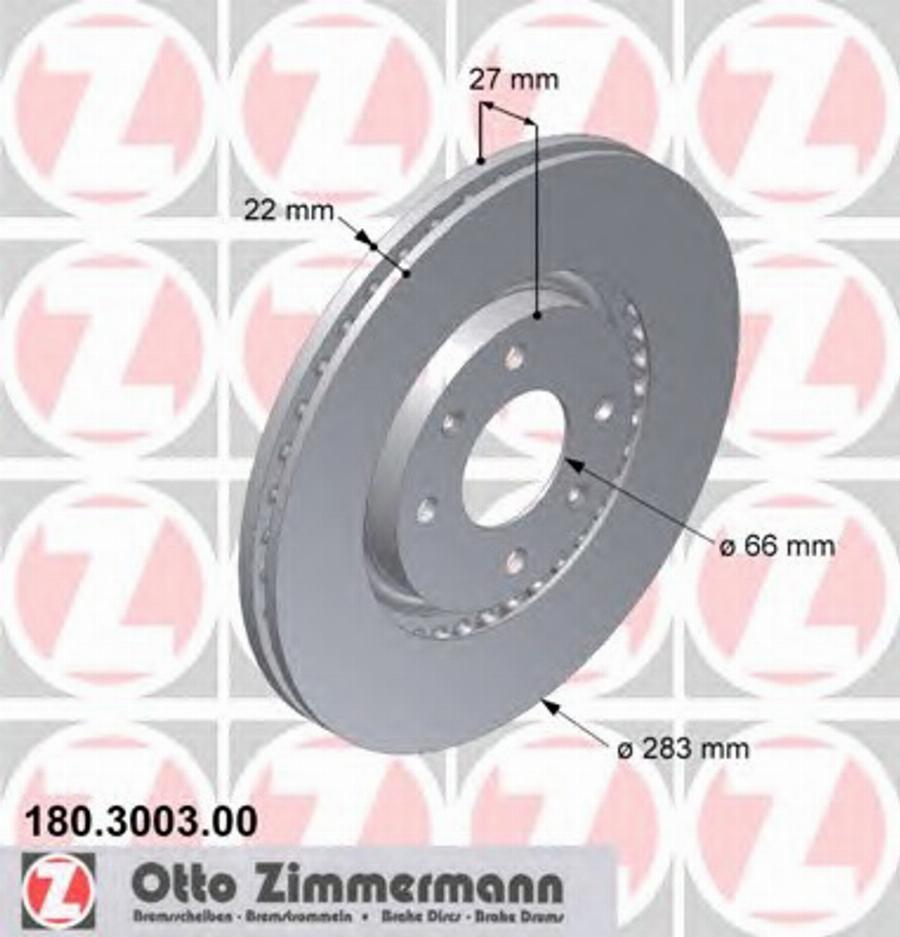 Zimmermann 180 3003 00 - Disque de frein cwaw.fr