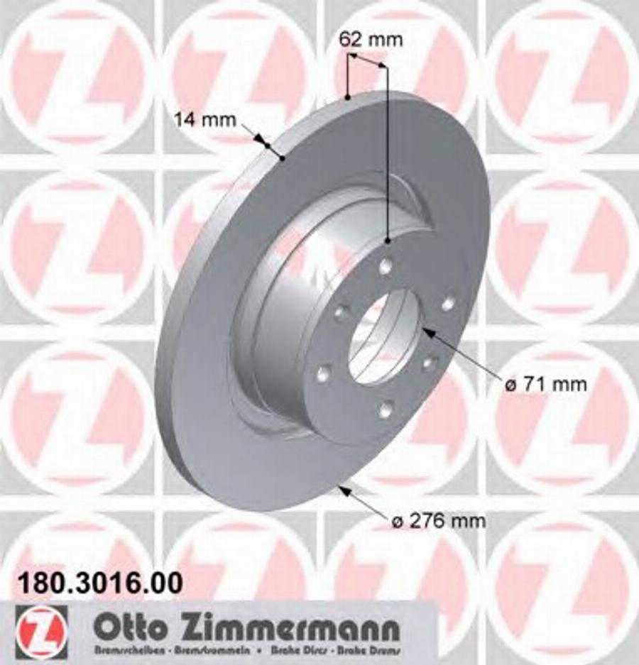 Zimmermann 180 3016 00 - Disque de frein cwaw.fr