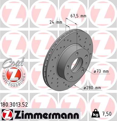 Zimmermann 180.3013.52 - Disque de frein cwaw.fr