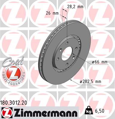 Zimmermann 180.3012.20 - Disque de frein cwaw.fr