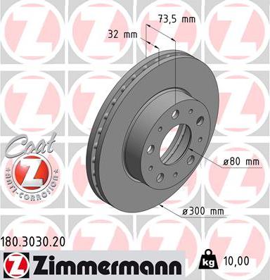 Zimmermann 180.3030.20 - Disque de frein cwaw.fr