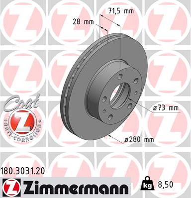 Zimmermann 180.3031.20 - Disque de frein cwaw.fr