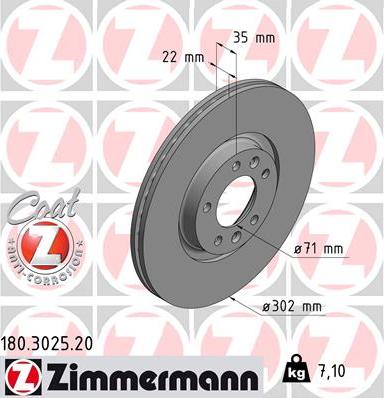 Zimmermann 180.3025.20 - Disque de frein cwaw.fr