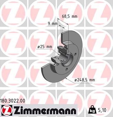 Zimmermann 180.3022.00 - Disque de frein cwaw.fr