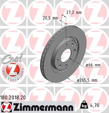 Zimmermann 180.2018.20 - Disque de frein cwaw.fr