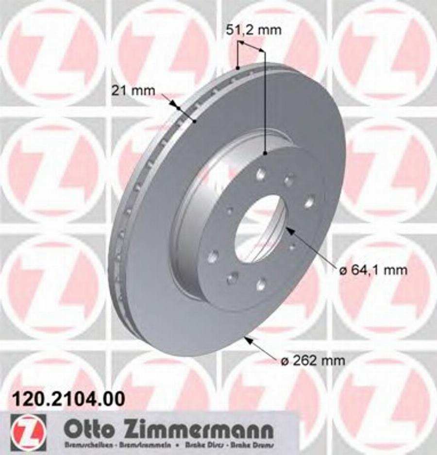 Zimmermann 120 2104 00 - Disque de frein cwaw.fr