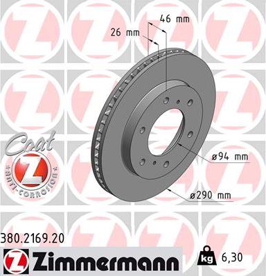 Zimmermann 380.2169.20 - Disque de frein cwaw.fr