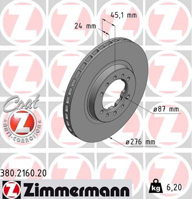 Zimmermann 380.2160.20 - Disque de frein cwaw.fr