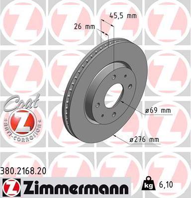 Zimmermann 380.2168.20 - Disque de frein cwaw.fr