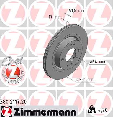 Zimmermann 380.2117.20 - Disque de frein cwaw.fr