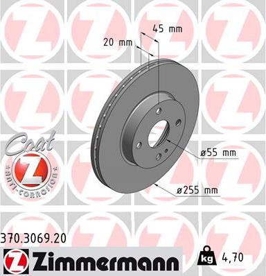 Zimmermann 370.3069.20 - Disque de frein cwaw.fr