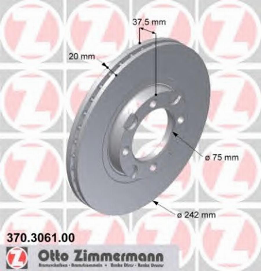 Zimmermann 370306100 - Disque de frein cwaw.fr