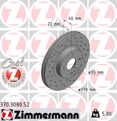 Zimmermann 370.3080.52 - Disque de frein cwaw.fr