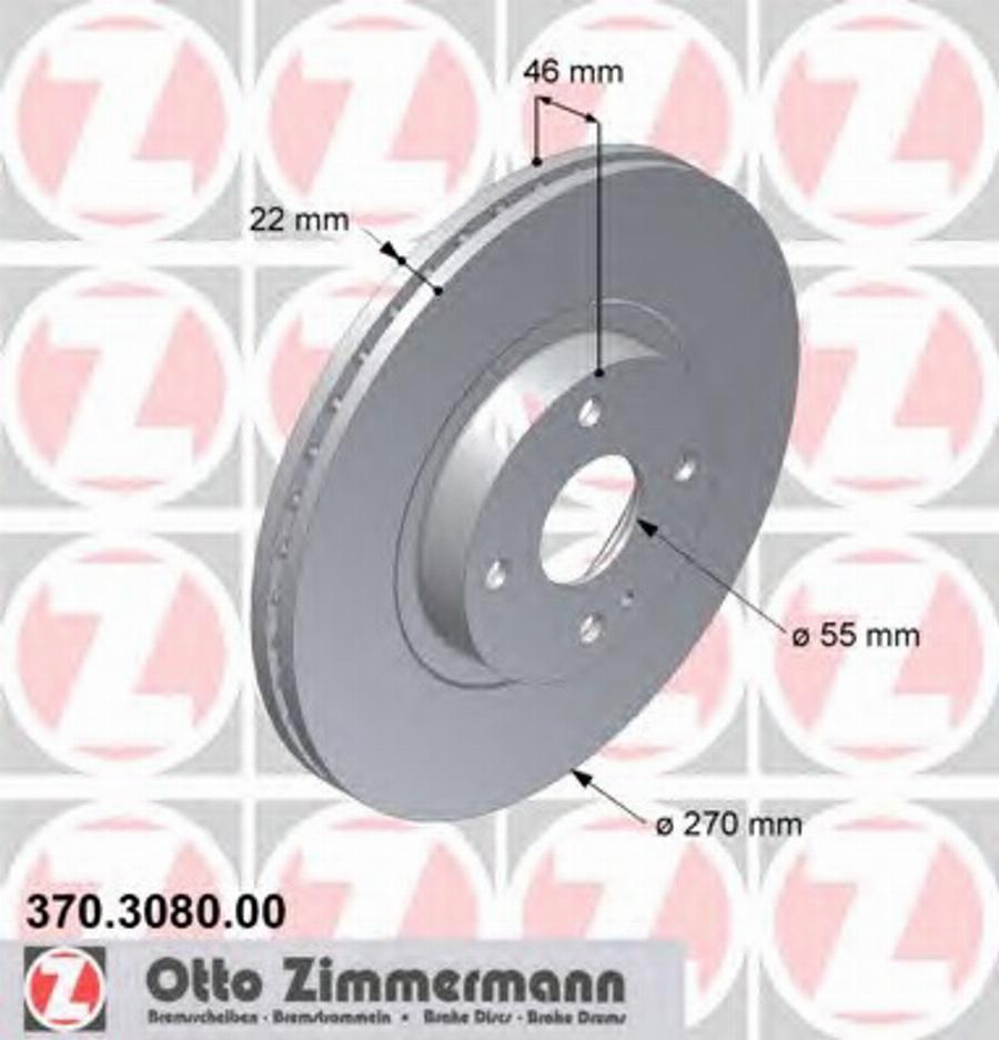 Zimmermann 370.3080.00 - Disque de frein cwaw.fr