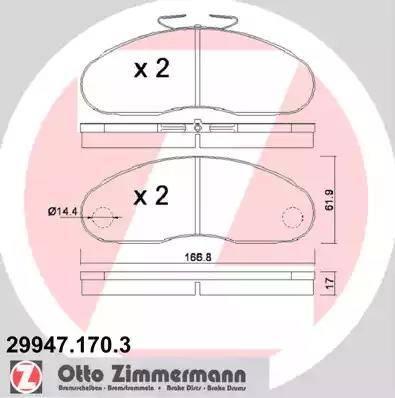 Zimmermann 29947.170.3 - Kit de plaquettes de frein, frein à disque cwaw.fr