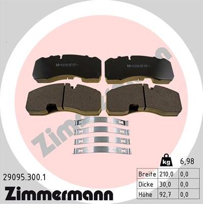 Zimmermann 29095.300.1 - Kit de plaquettes de frein, frein à disque cwaw.fr