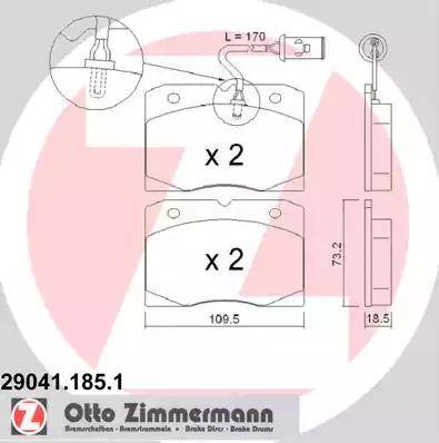 Zimmermann 29041.185.1 - Kit de plaquettes de frein, frein à disque cwaw.fr