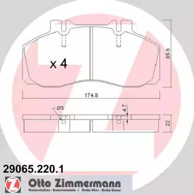 Zimmermann 29065.220.1 - Kit de plaquettes de frein, frein à disque cwaw.fr