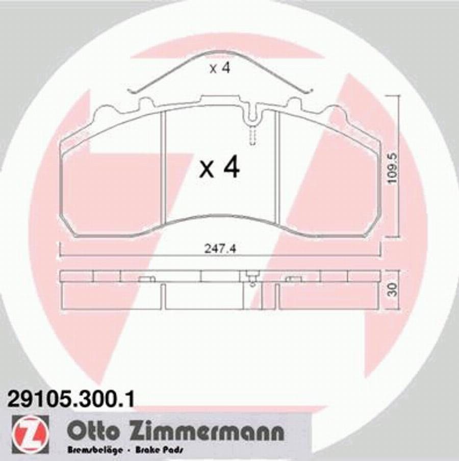 Zimmermann 291053001 - Kit de plaquettes de frein, frein à disque cwaw.fr