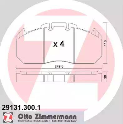 Zimmermann 29131.300.1 - Kit de plaquettes de frein, frein à disque cwaw.fr