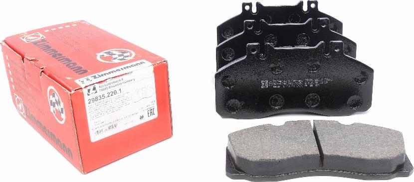 Zimmermann 29835.220.1 - Kit de plaquettes de frein, frein à disque cwaw.fr