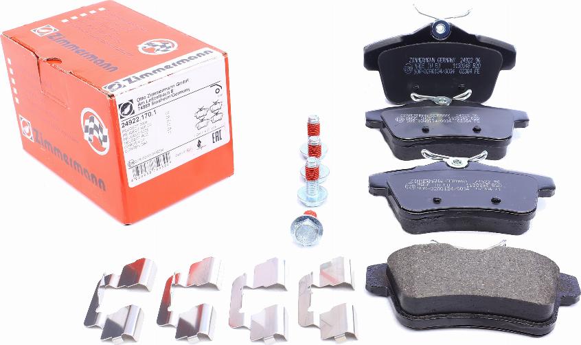 Zimmermann 24922.170.1 - Kit de plaquettes de frein, frein à disque cwaw.fr