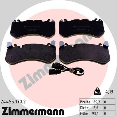 Zimmermann 24455.170.2 - Kit de plaquettes de frein, frein à disque cwaw.fr