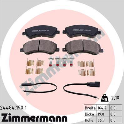 Zimmermann 24484.190.1 - Kit de plaquettes de frein, frein à disque cwaw.fr