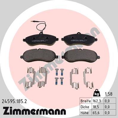 Zimmermann 24595.185.2 - Kit de plaquettes de frein, frein à disque cwaw.fr