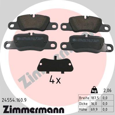 Zimmermann 24554.160.9 - Kit de plaquettes de frein, frein à disque cwaw.fr