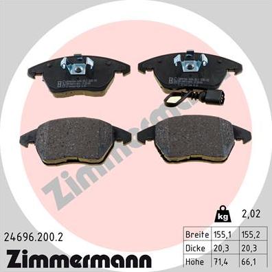 Zimmermann 24696.200.2 - Kit de plaquettes de frein, frein à disque cwaw.fr