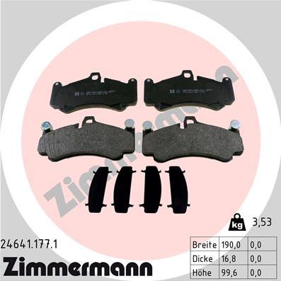 Zimmermann 24641.177.1 - Kit de plaquettes de frein, frein à disque cwaw.fr