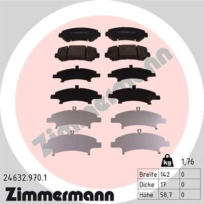 Zimmermann 24632.970.1 - Kit de plaquettes de frein, frein à disque cwaw.fr