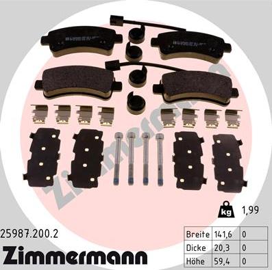 Zimmermann 25987.200.2 - Kit de plaquettes de frein, frein à disque cwaw.fr