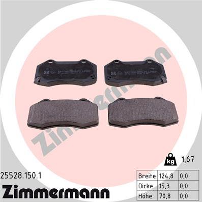 Zimmermann 25528.150.1 - Kit de plaquettes de frein, frein à disque cwaw.fr