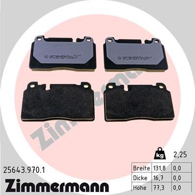 Zimmermann 25643.970.1 - Kit de plaquettes de frein, frein à disque cwaw.fr