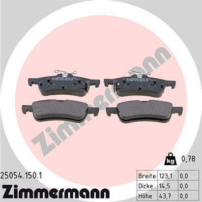 Zimmermann 25054.150.1 - Kit de plaquettes de frein, frein à disque cwaw.fr