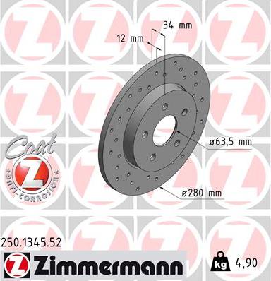 Zimmermann 250.1345.52 - Disque de frein cwaw.fr