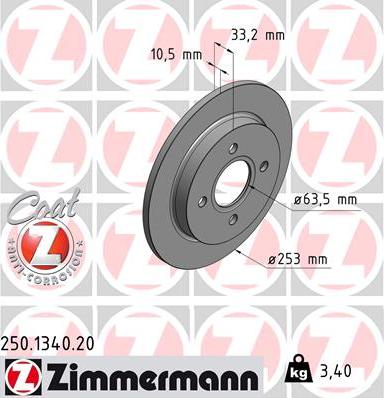 Zimmermann 250.1340.20 - Disque de frein cwaw.fr