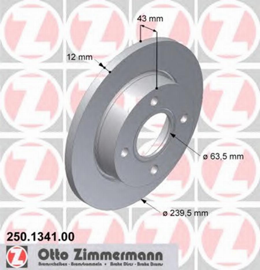 Zimmermann 250 1341 00 - Disque de frein cwaw.fr