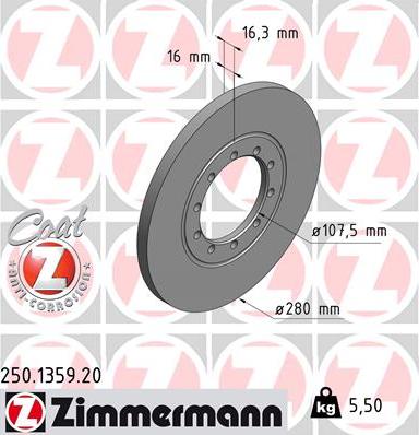 Zimmermann 250.1359.20 - Disque de frein cwaw.fr