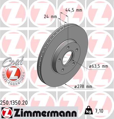 Zimmermann 250.1350.20 - Disque de frein cwaw.fr