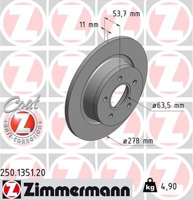 Zimmermann 250.1351.20 - Disque de frein cwaw.fr