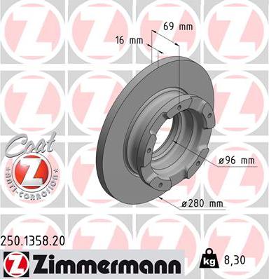 Zimmermann 250.1358.20 - Disque de frein cwaw.fr