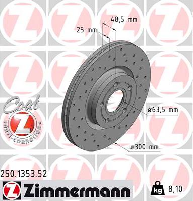 Zimmermann 250.1353.52 - Disque de frein cwaw.fr