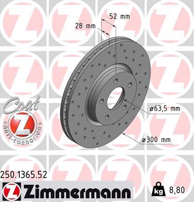 Zimmermann 250.1365.52 - Disque de frein cwaw.fr